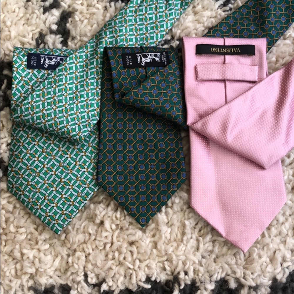 Hermès & Valentino ties. 100% silk